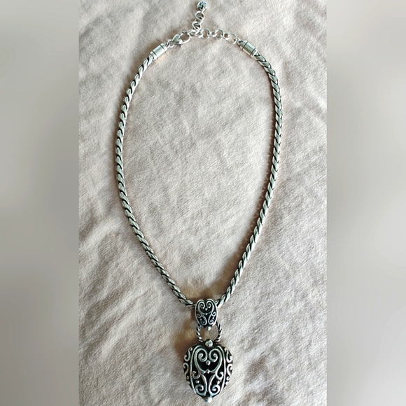 Brighton Jewelry - Brighton Vintage Silver Heart Pendant Necklace